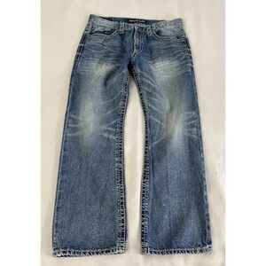 Express Jeans Mens 36x32  Blake Loose Fit Boot Cut Blue Denim Med Wash
